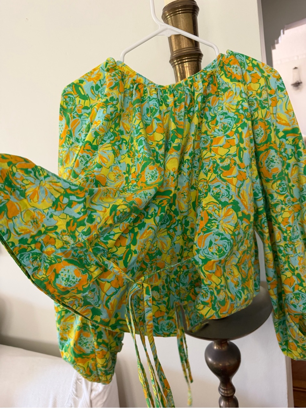 Coniglio Palm Beach “SET” Floral Cotton Gauze Ruffle Pareo Dress in Lime Green💚 - Picture 11 of 12